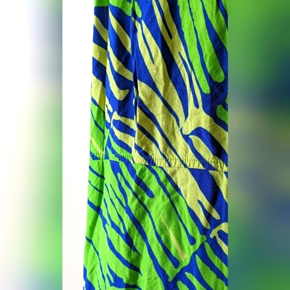 Vintage CAROLINA COLOURS Sleeveless Maxi Dress, Tropical Print, Lace-up, 16W - Picture 8 of 8